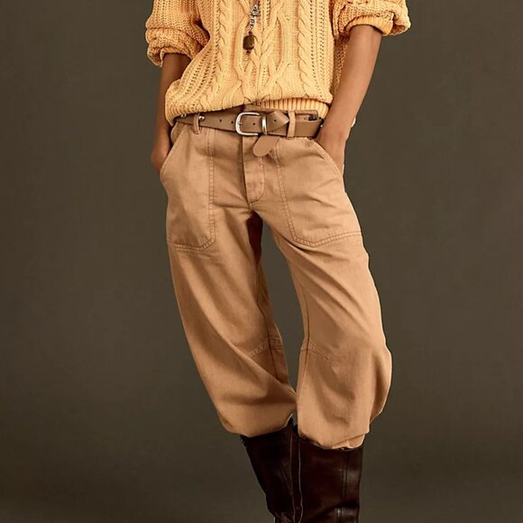 We The Free Crystal Skies Barrel Pants Color: Macchiato - Picture 3 of 5